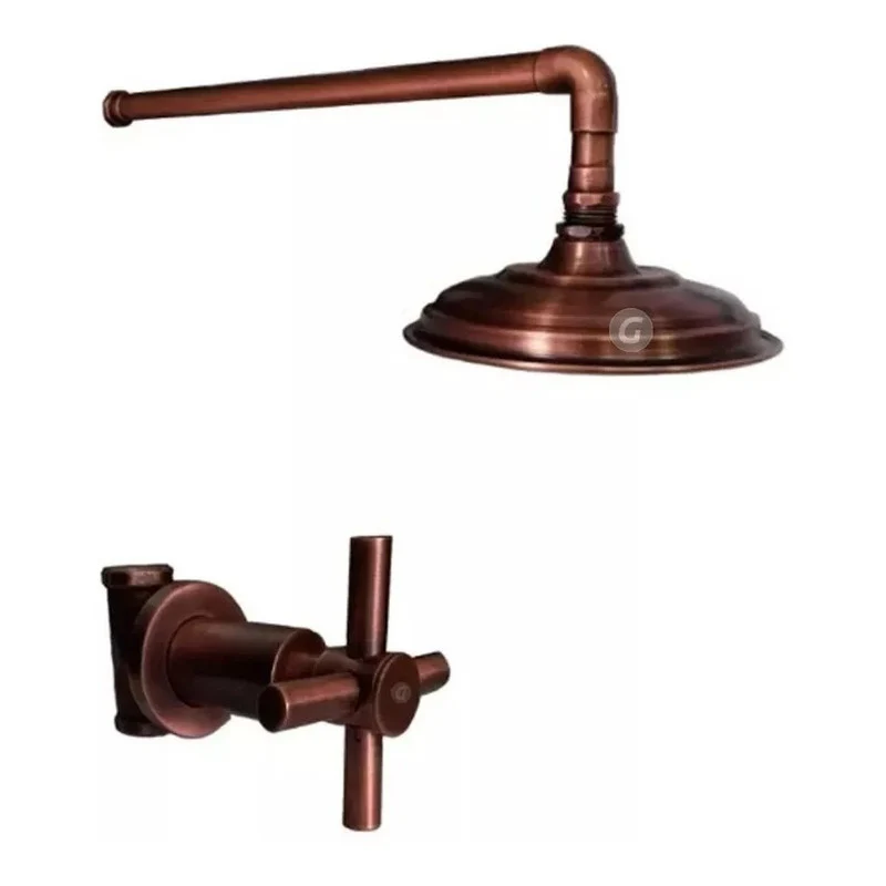 Ducha 30cm Cobre Antiguo Con Registro Ducha -vitage