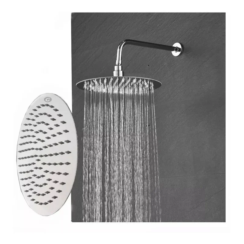 Ducha Regadera Metálica 30 Cm Redonda Lujo, Kit Con Tubo - Image 3
