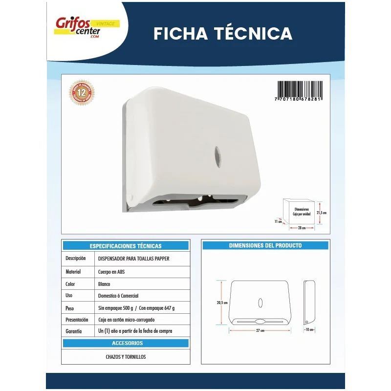Dispensador De Toallas De Papel - Image 2