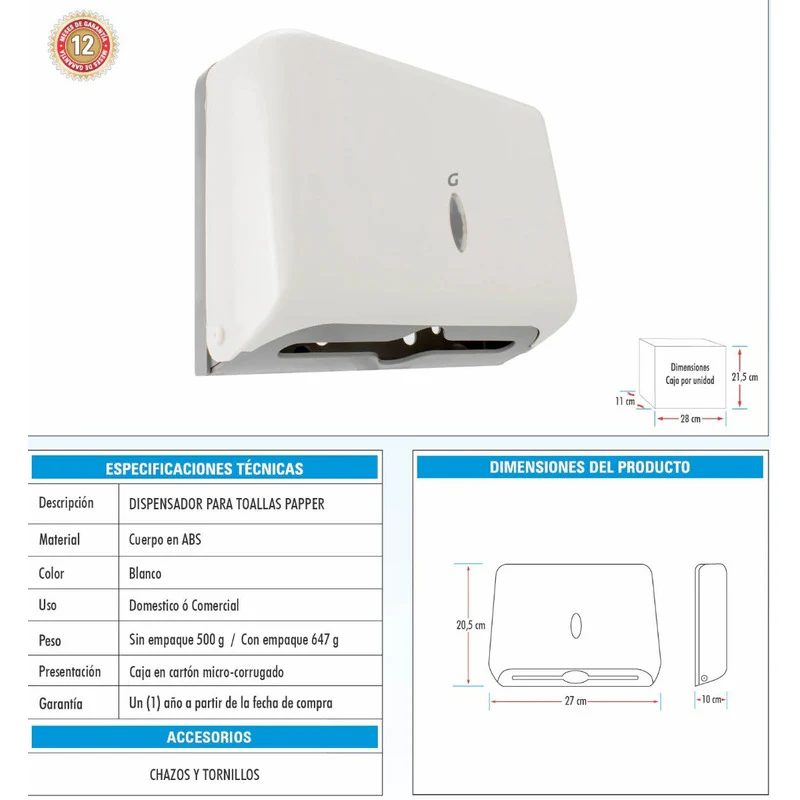 Dispensador Toallas De Papel En Abs - Image 2