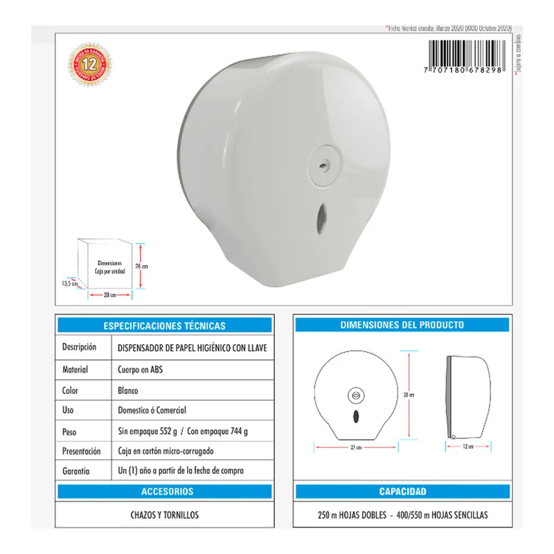 Dispensador De Papel Higienico Con Llave - Image 5