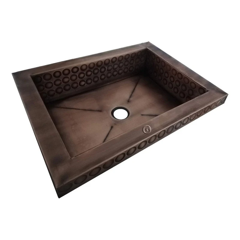 Lavamanos Rectangular Vintage Cobre Antiguo 50cm X 40cm