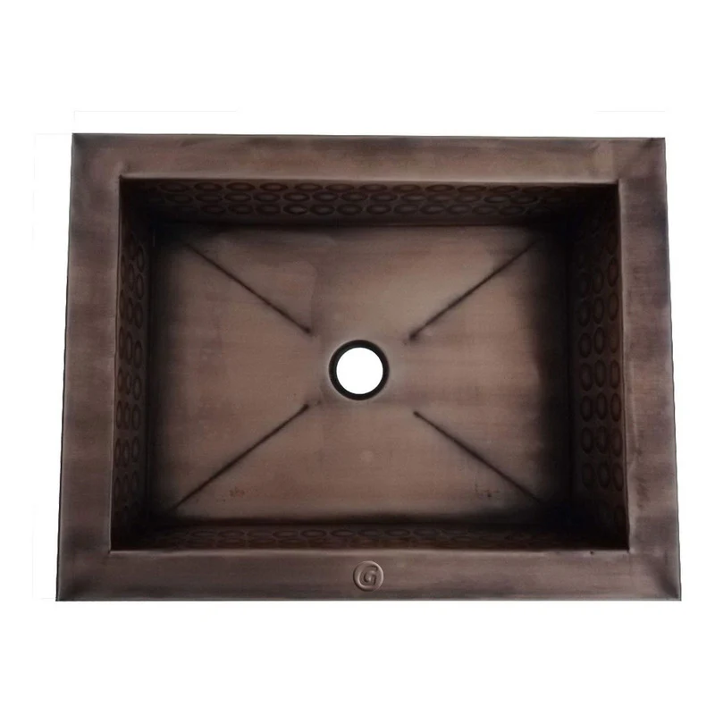Lavamanos Rectangular Vintage Cobre Antiguo 50cm X 40cm - Image 3
