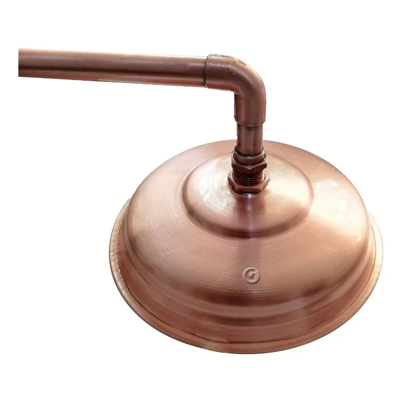 Ducha Vintage Cobre Natural 18cm Con Tubo