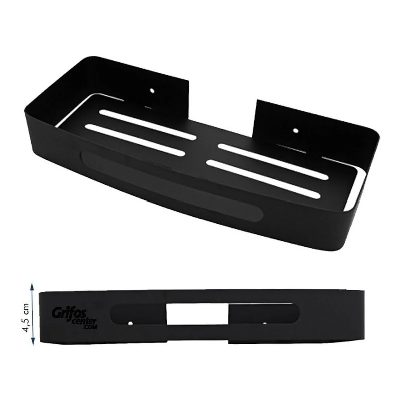Repisa Para Baño Rectangular Negra - Image 4