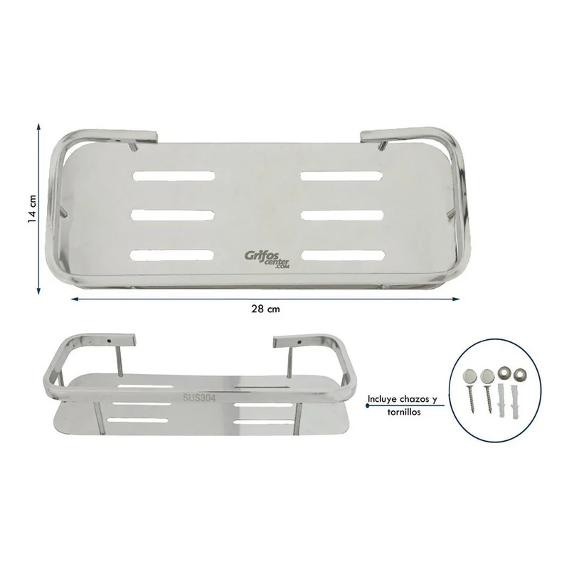 Repisa De Baño Rectangular En Acero - Image 3