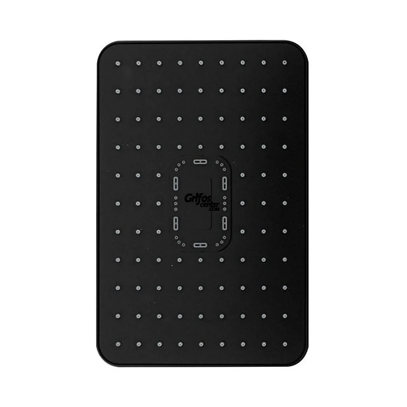 Ducha Negra Rectangular Multichorro
