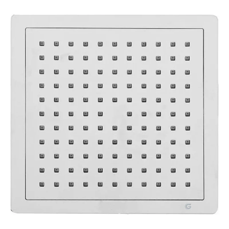 Ducha Cuadrada Plástica Cromada 9 PuLG Con Tubo
