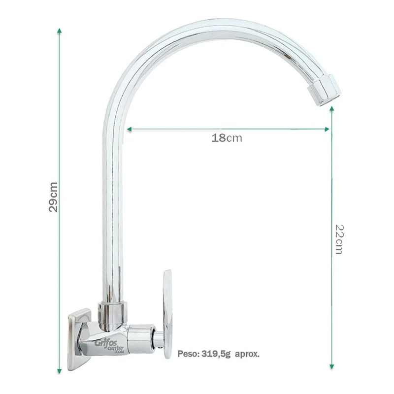 Grifería De Pared Agua Fría Cuello Ganso Tunicia - Image 3