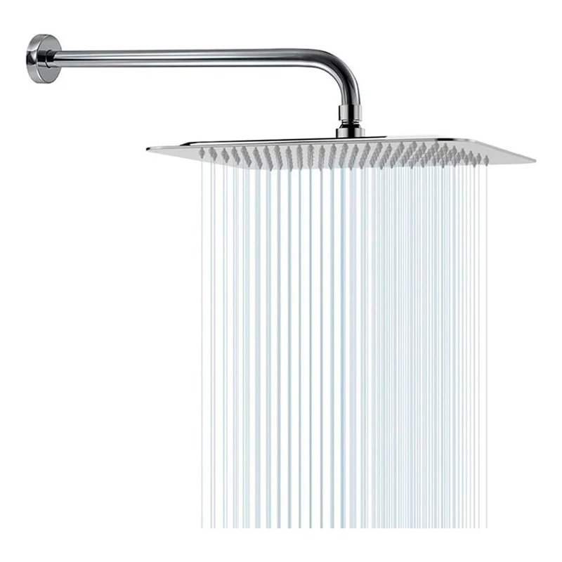 Regadera Ducha Acero Inoxidable Cuadrada 20cm -incluye Tubo