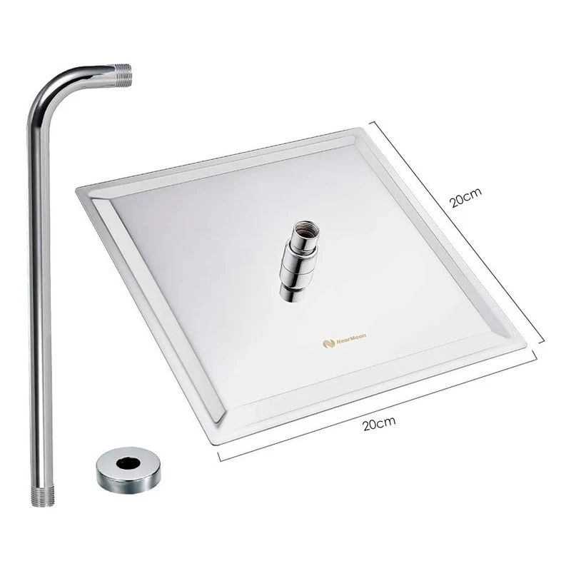 Regadera Ducha Acero Inoxidable Cuadrada 20cm -incluye Tubo - Image 3