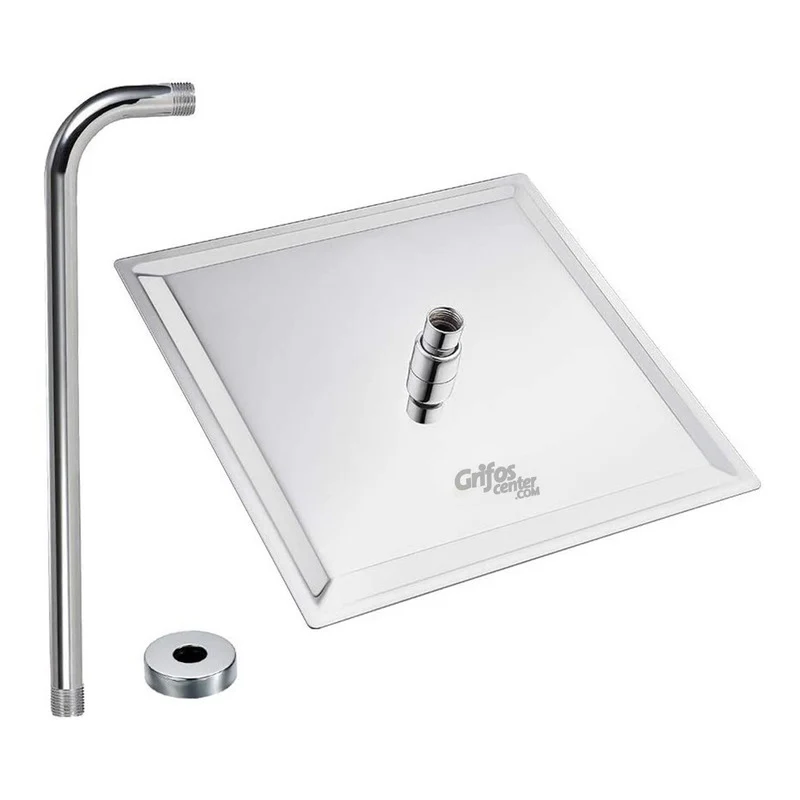 Regadera Ducha Acero Inoxidable Cuadrada 15cm -incluye Tubo - Image 3