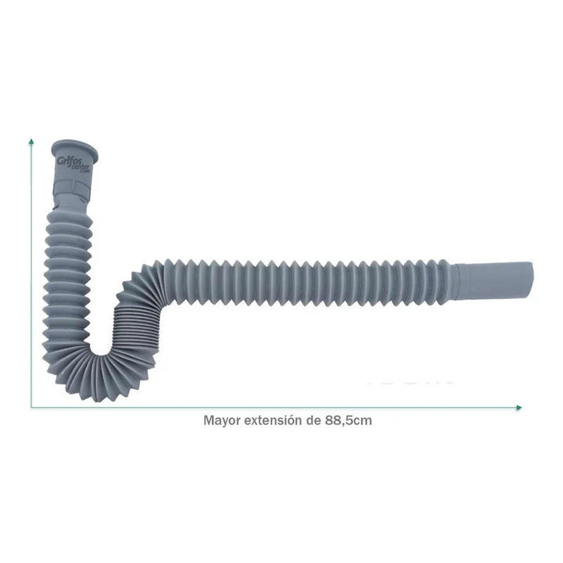Sifón Flexible Para Lavamanos Plástico Gris - Image 3