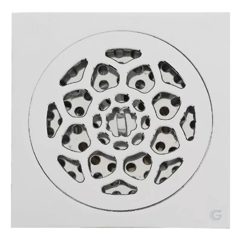 Rejilla De Piso Cuadrada 10x10cm Cromada Girasol