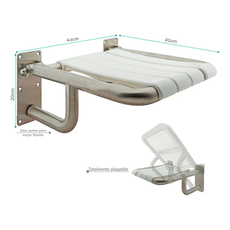 Silla De Seguridad Institucional Plegable Para La Ducha - Image 3