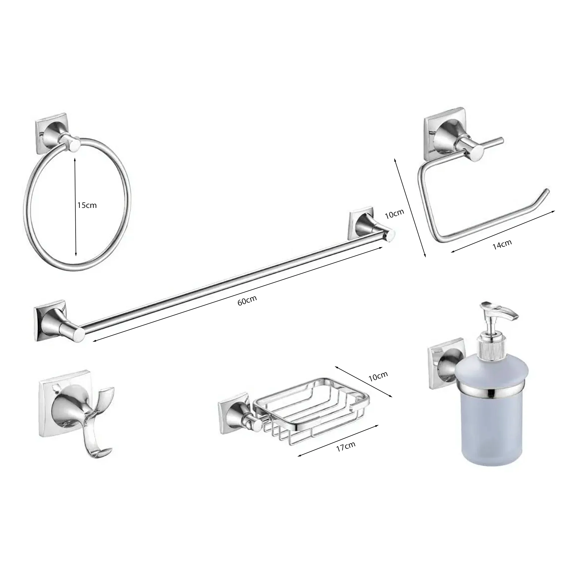 Accesorios Para Baño Cromado Capadocia X 6 Piezas - Image 2