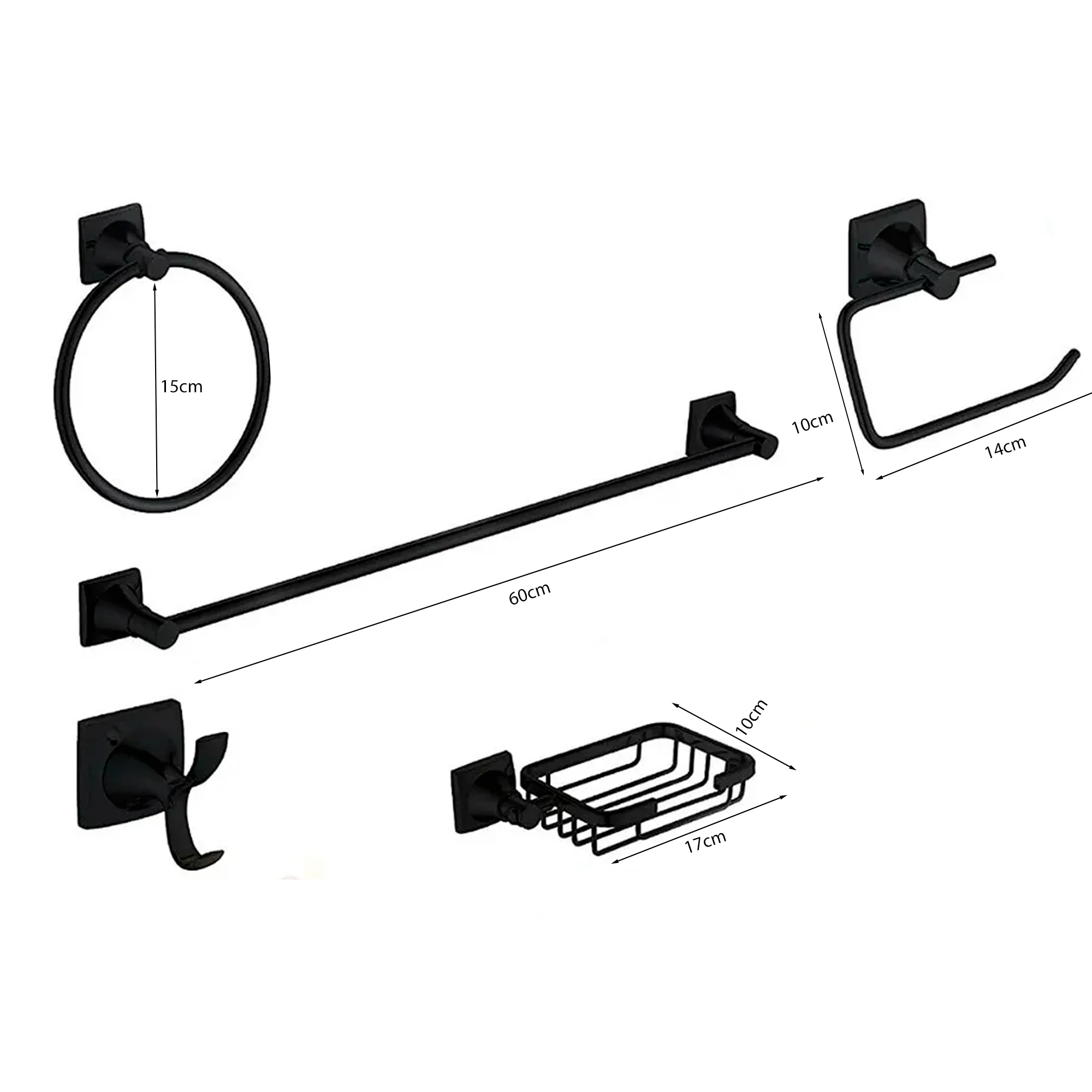 Accesorios para Baño Plateado Negro Mate Capadocia X6 - Image 2
