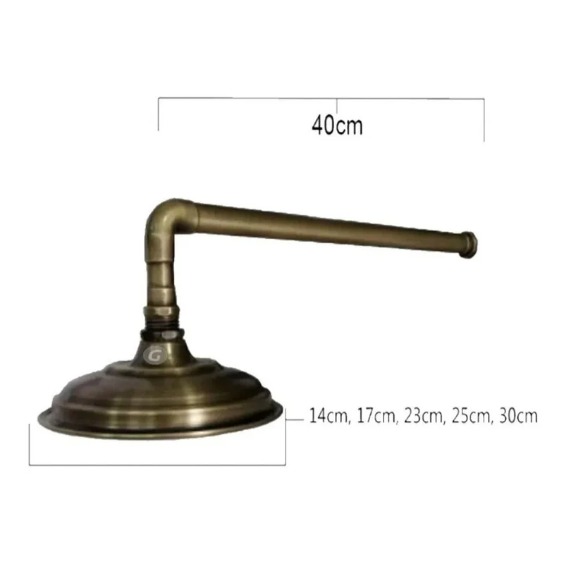 Ducha-regadera Bronce Antiguo 25cm Incluye Tubo 40cm Vintage - Image 4