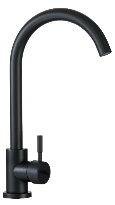 Griferia Monocontrol Lavaplatos Negro Mate Cuello 7