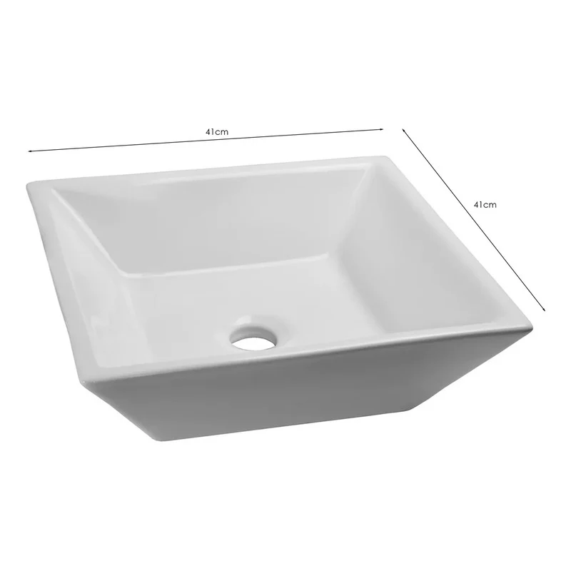 Lavamanos En Cerámica Cuadrado 41 Cm - Image 2