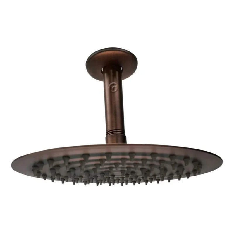 Ducha Vintage  25cm  Cobre Antiguo Con Tubo A Techo 15 Cm