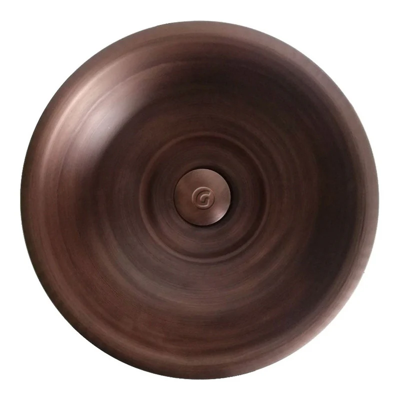 Lavamanos Circular 38cm Vintage Bronce Antiguo Con Desague - Image 6