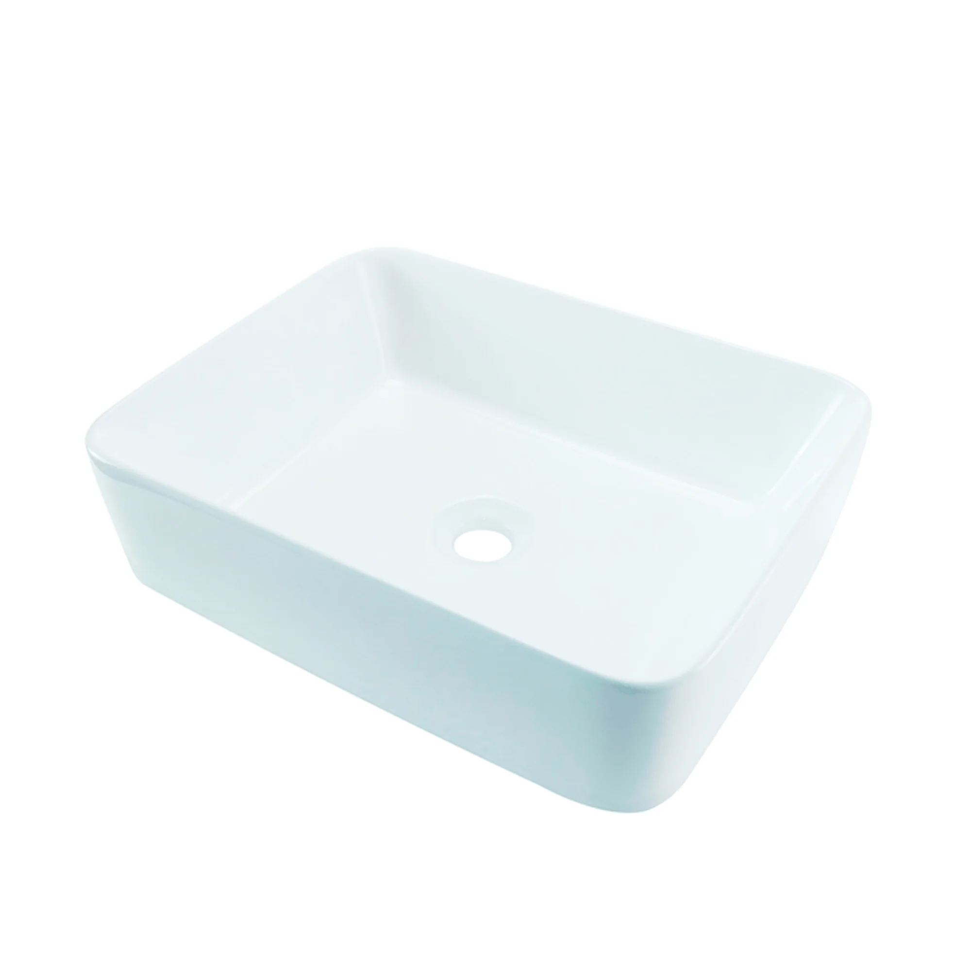 Lavamanos Rectangular De Sobreponer Blanco Porcelana