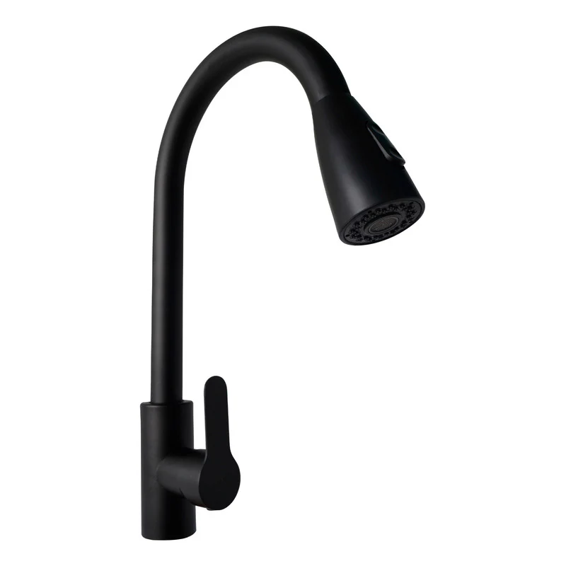 Griferia Lavaplatos Monocontrol Extraible Alto Negro