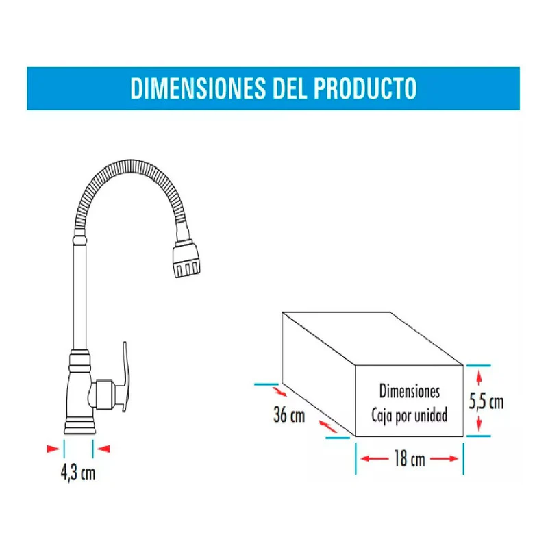 Grifería Agua Fria Lavaplatos Economizadora Alta - Image 2