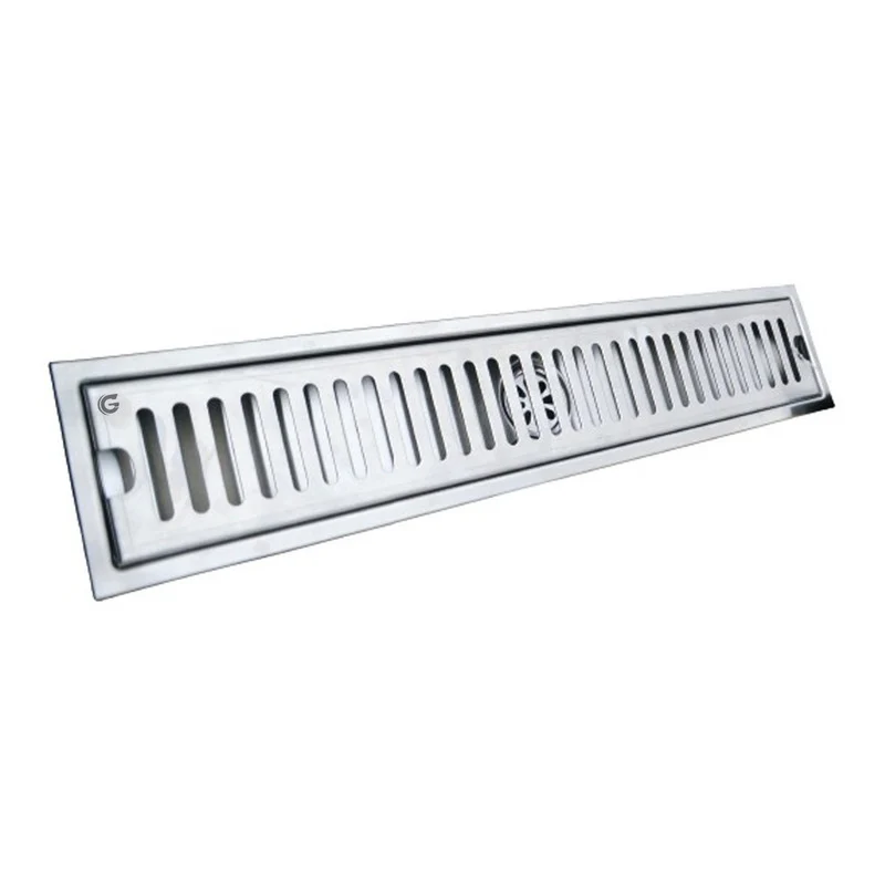 Rejilla Sifón Piso 40cm X 10cm Ranurada Acero 304