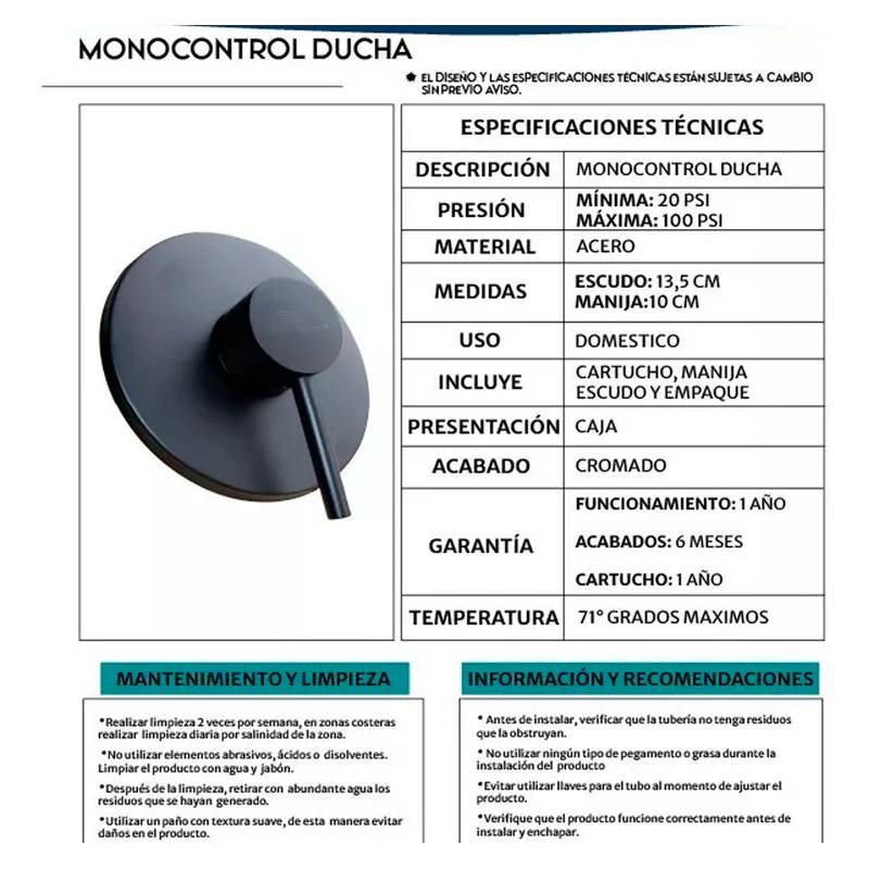 Grifería Monocontrol De Ducha Redondo Negro Vintage - Image 4