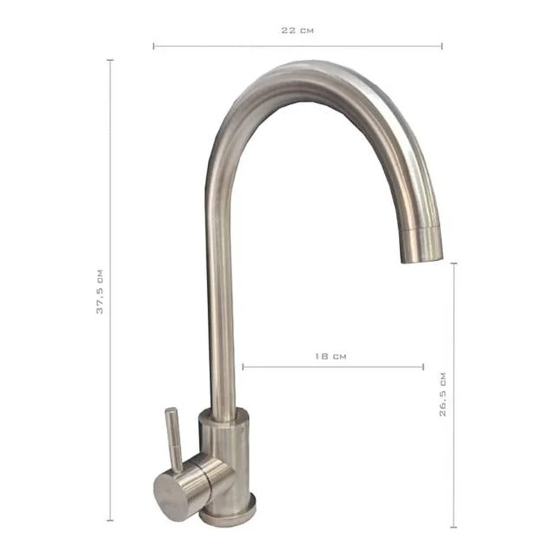Griferia Lavaplatos Monocontrol Vertical Acero Inox. - Image 2