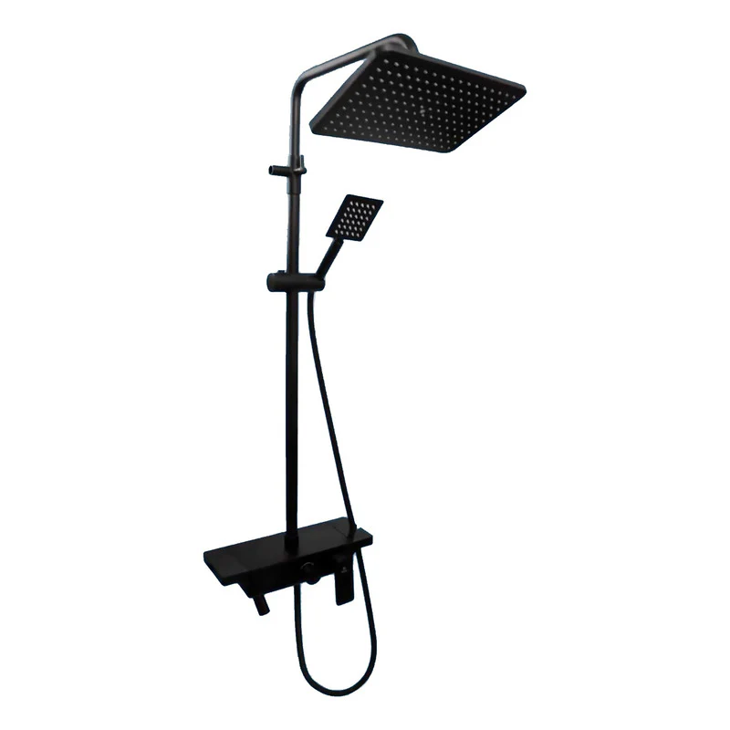Set Columna De Ducha Negro Mate Con Teleducha Integrada