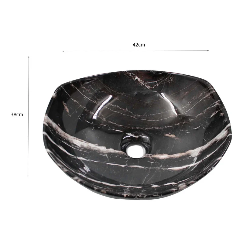 Lavamanos De Sobreponer De Vidrio Negro Onix - Image 3