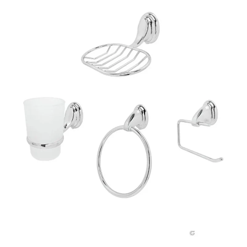 Juego De Accesorios Para Baño Cromado X4 Piezas