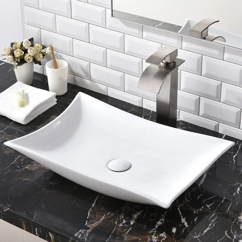 Lavamanos Cuadrado En Porcelana Blanco - Image 2