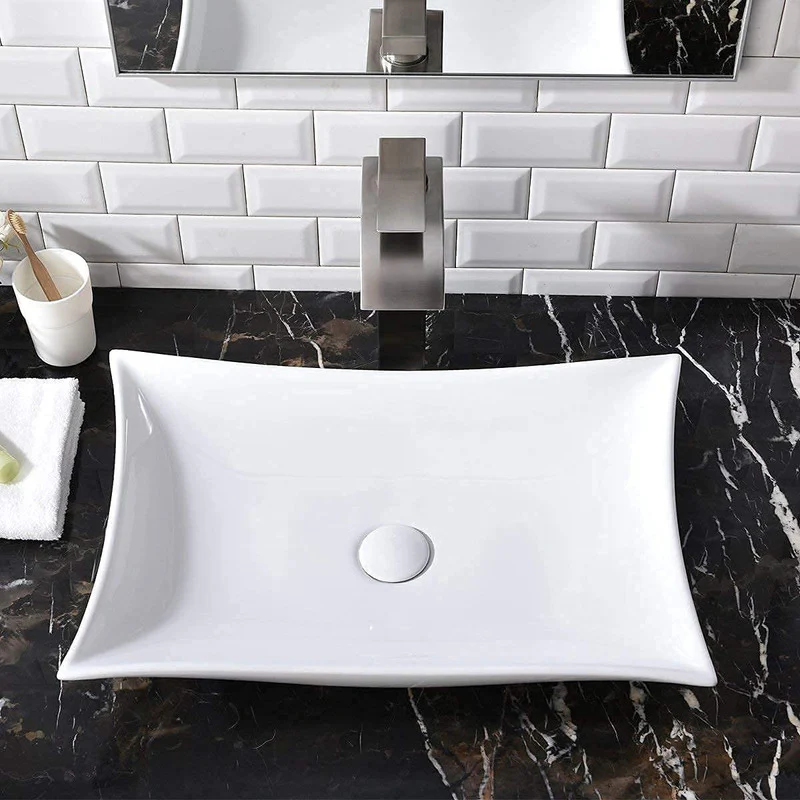 Lavamanos Cuadrado En Porcelana Blanco - Image 3