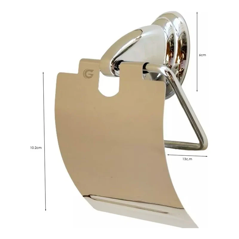 Porta Rollo Para Baño Metalico Cromado - Image 2