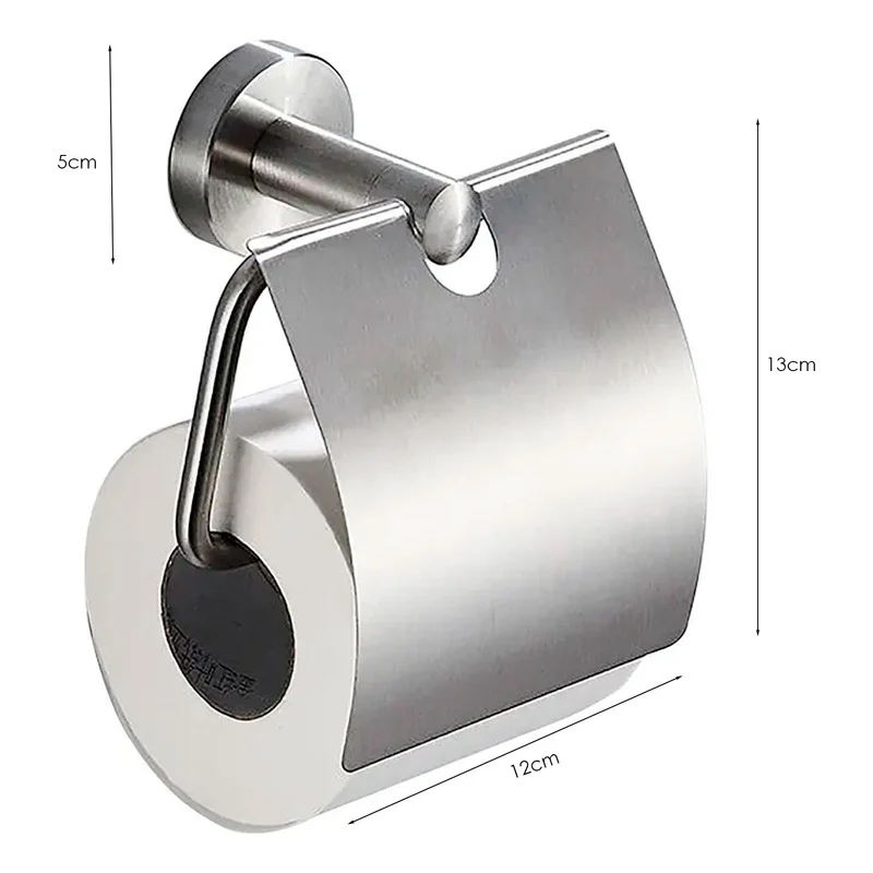 Porta Rollo Para Baño Metálico Satinado - Image 2