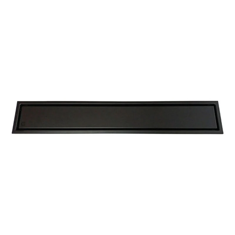 Rejilla Piso Rectangular Invisible De 80cm X 10cm Negro Mate
