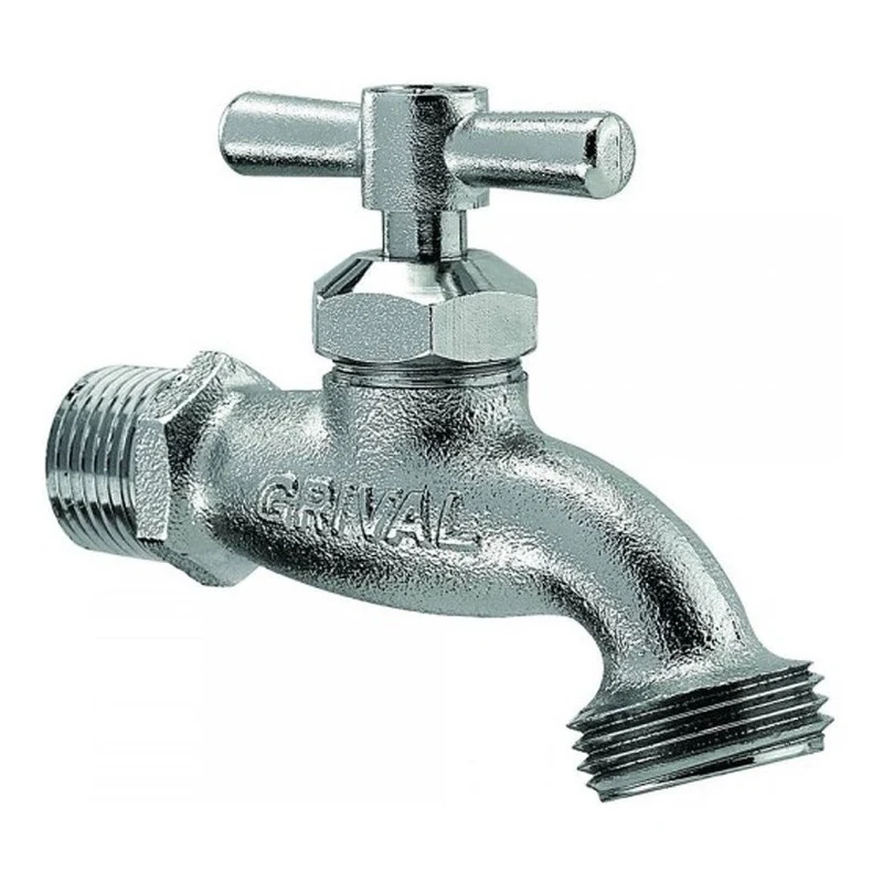 Griferia Llave Jardin Corriente Satinada Grival
