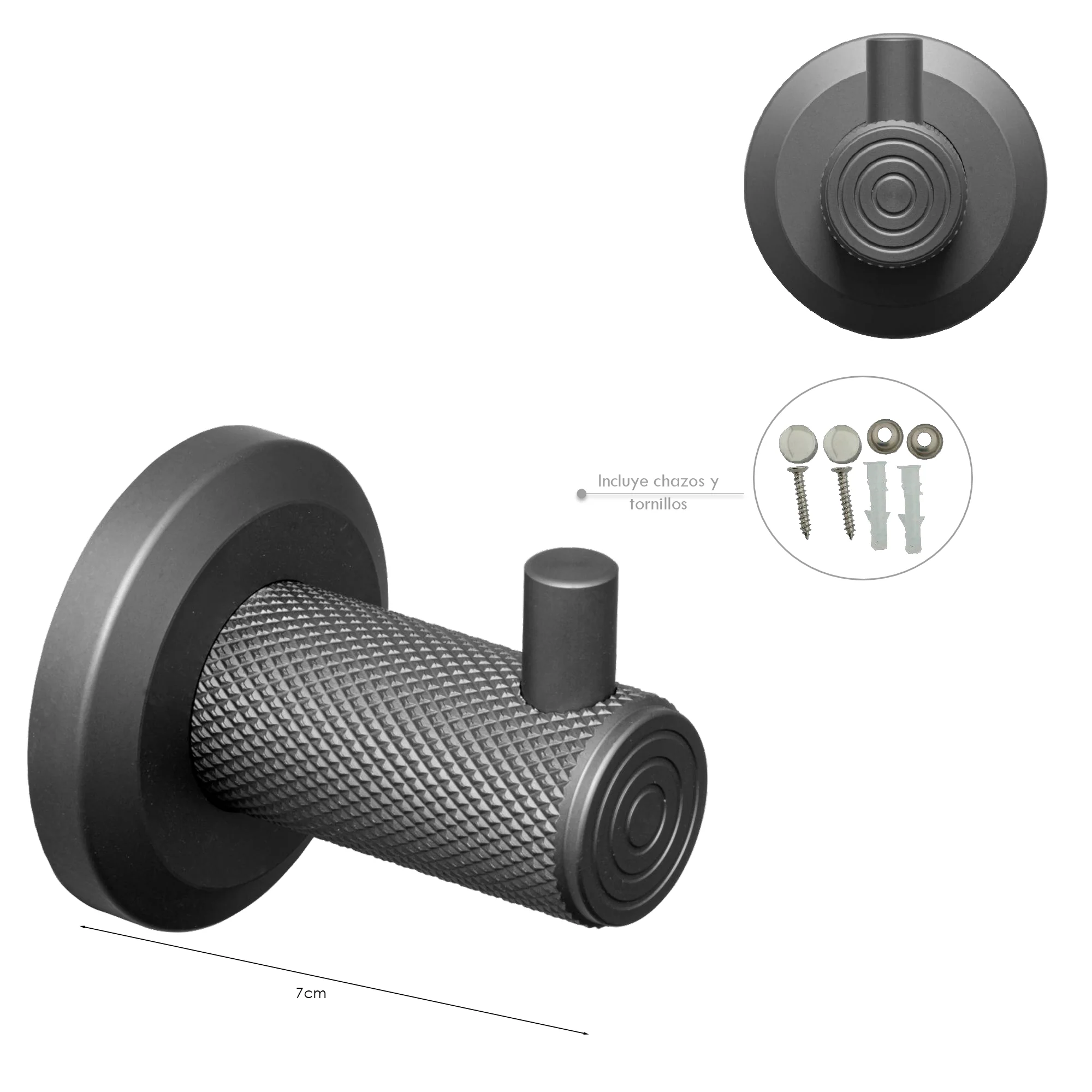 Perchero Para Baño en Aluminio Gris Zafiro - Image 2