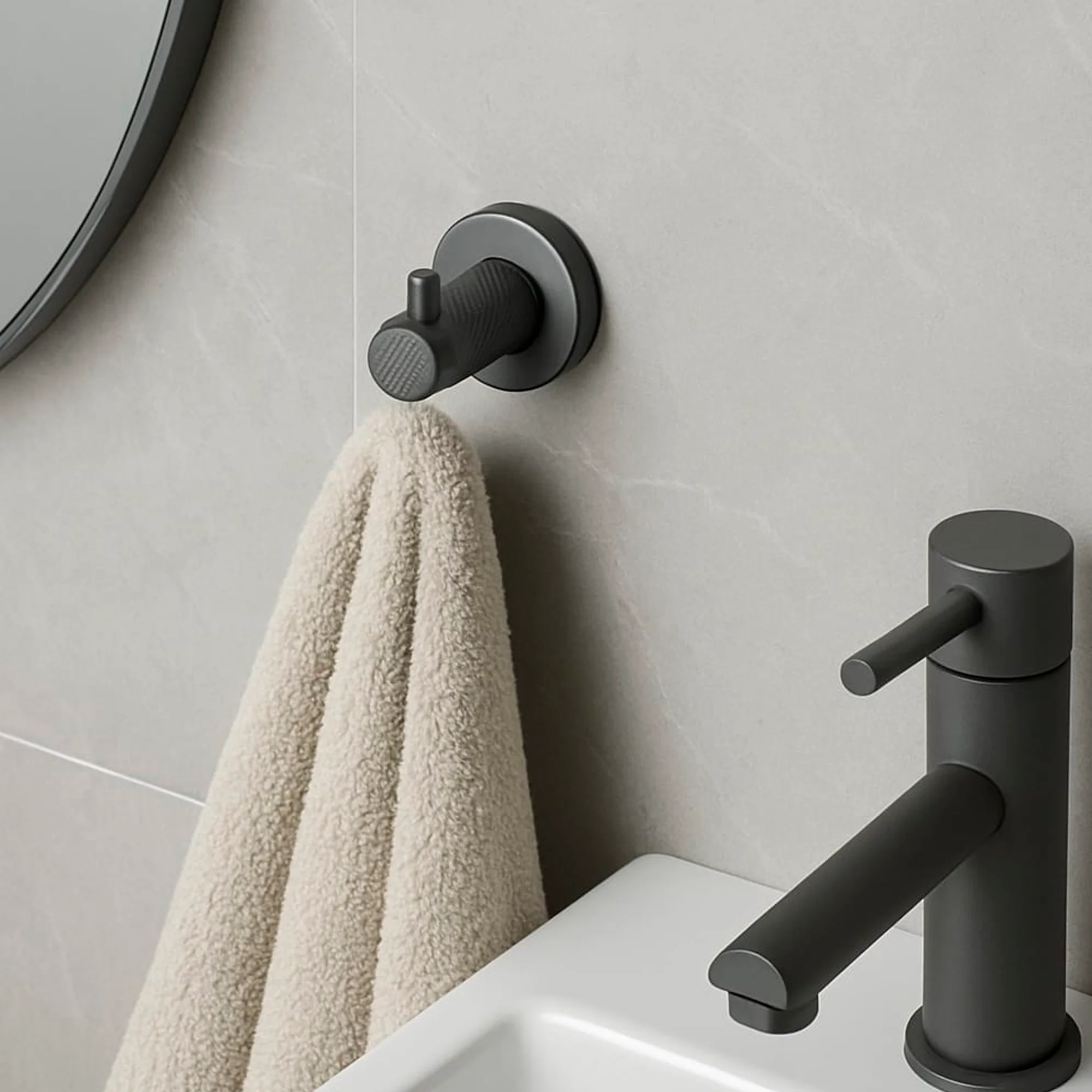 Perchero Para Baño en Aluminio Gris Zafiro - Image 3