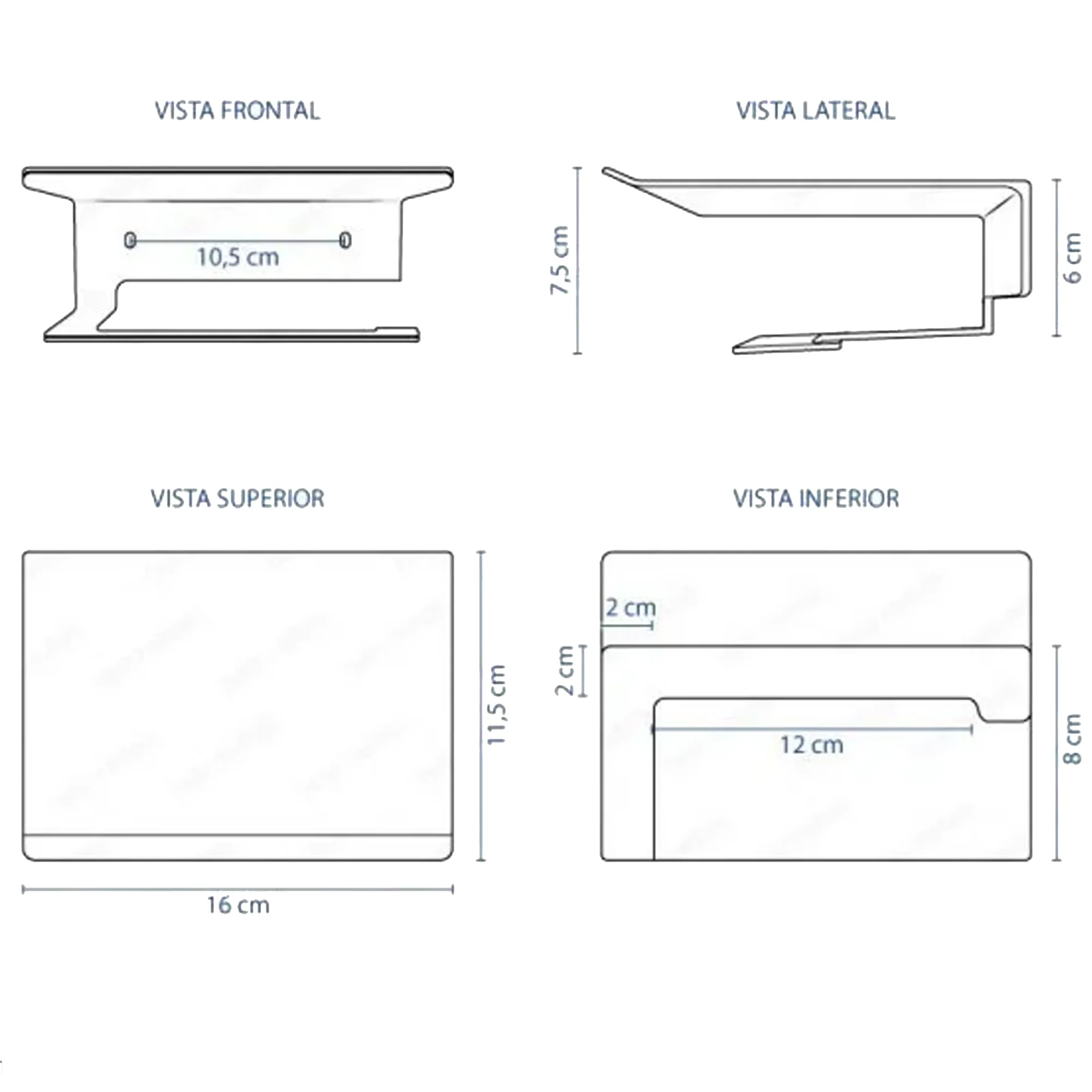 Portarrollo para Baño con Repisa Aluminio Plateada - Image 3