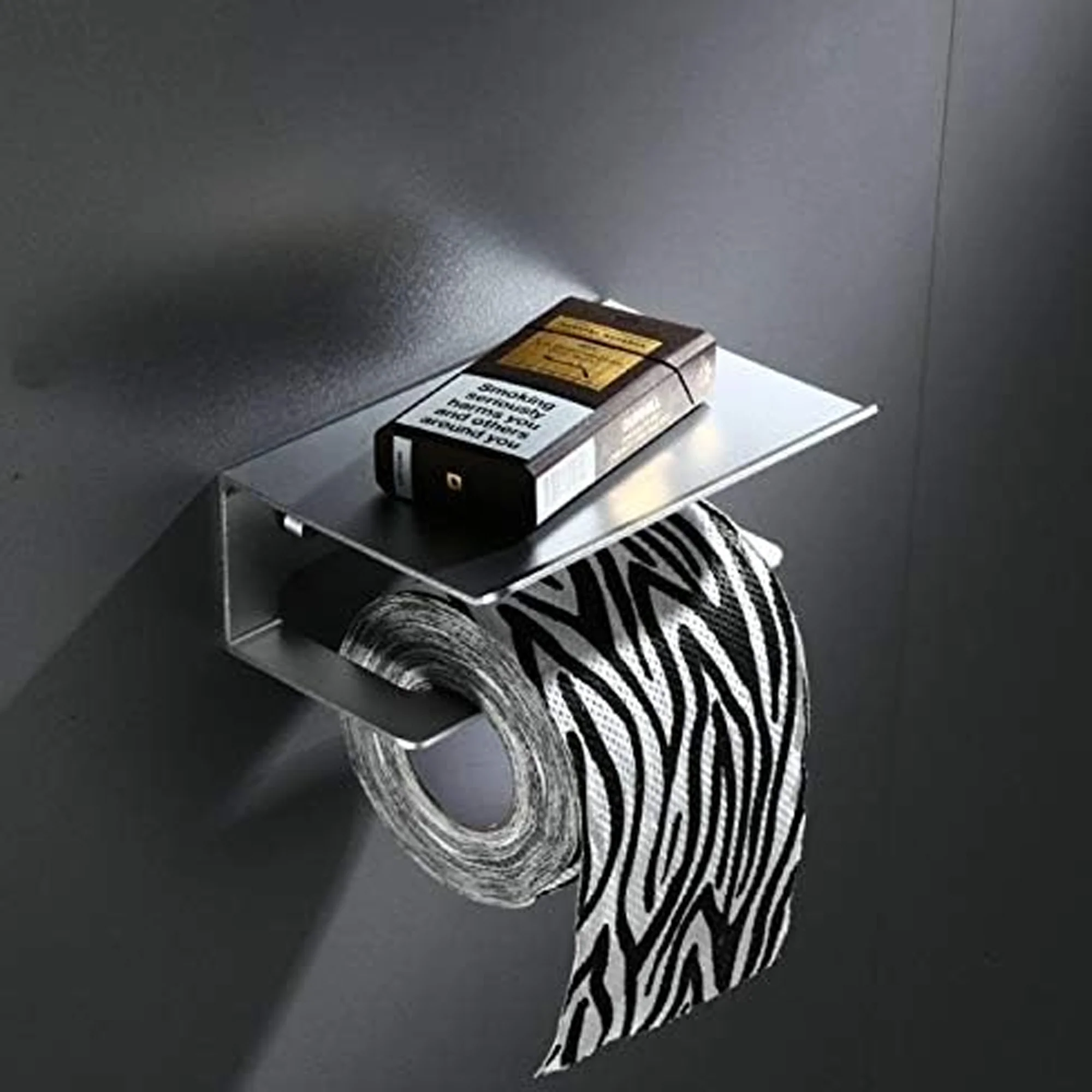 Portarrollo para Baño con Repisa Aluminio Plateada - Image 4