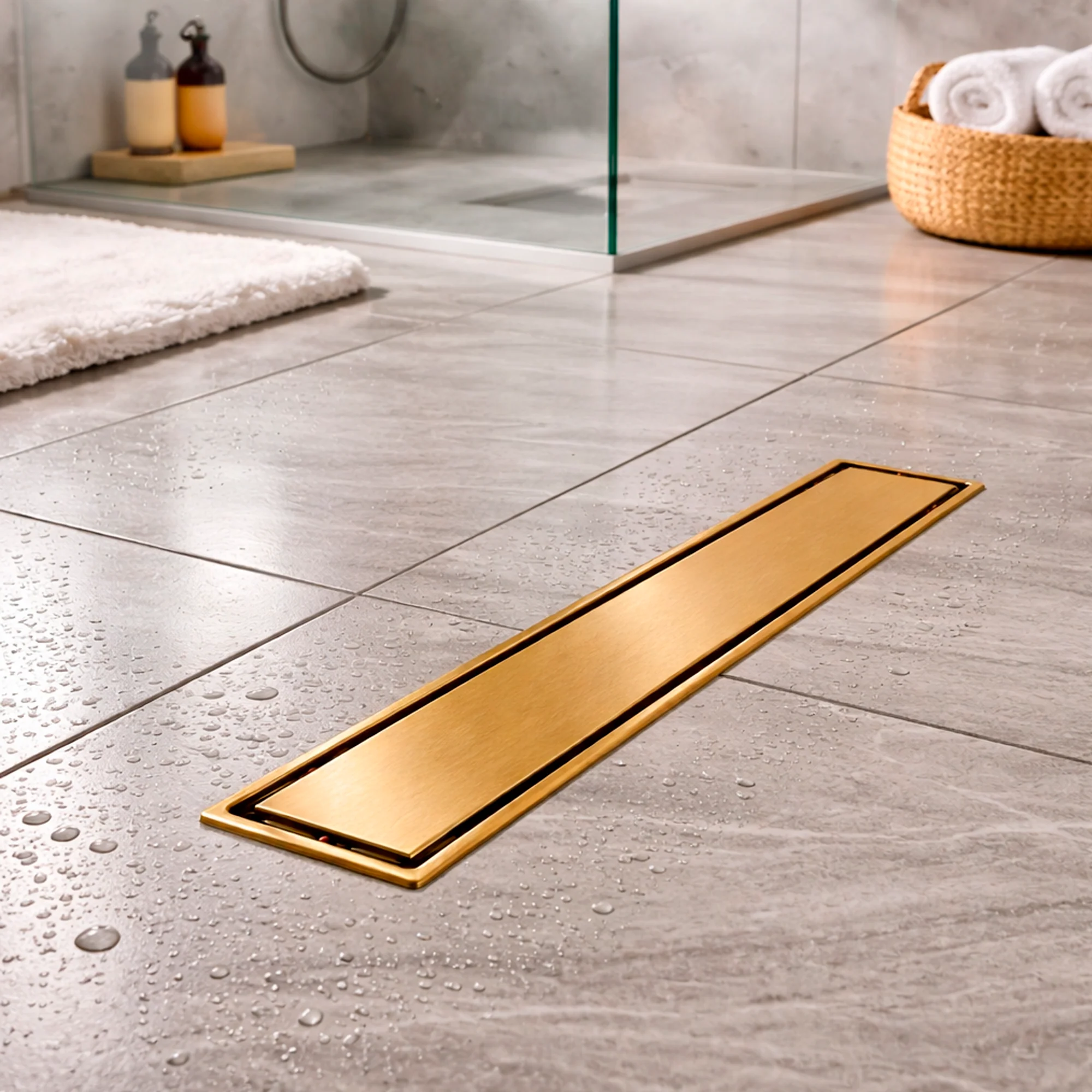 Rejilla de Piso Cuadrada 30*10cm Oro Rosa Invisible - Image 3