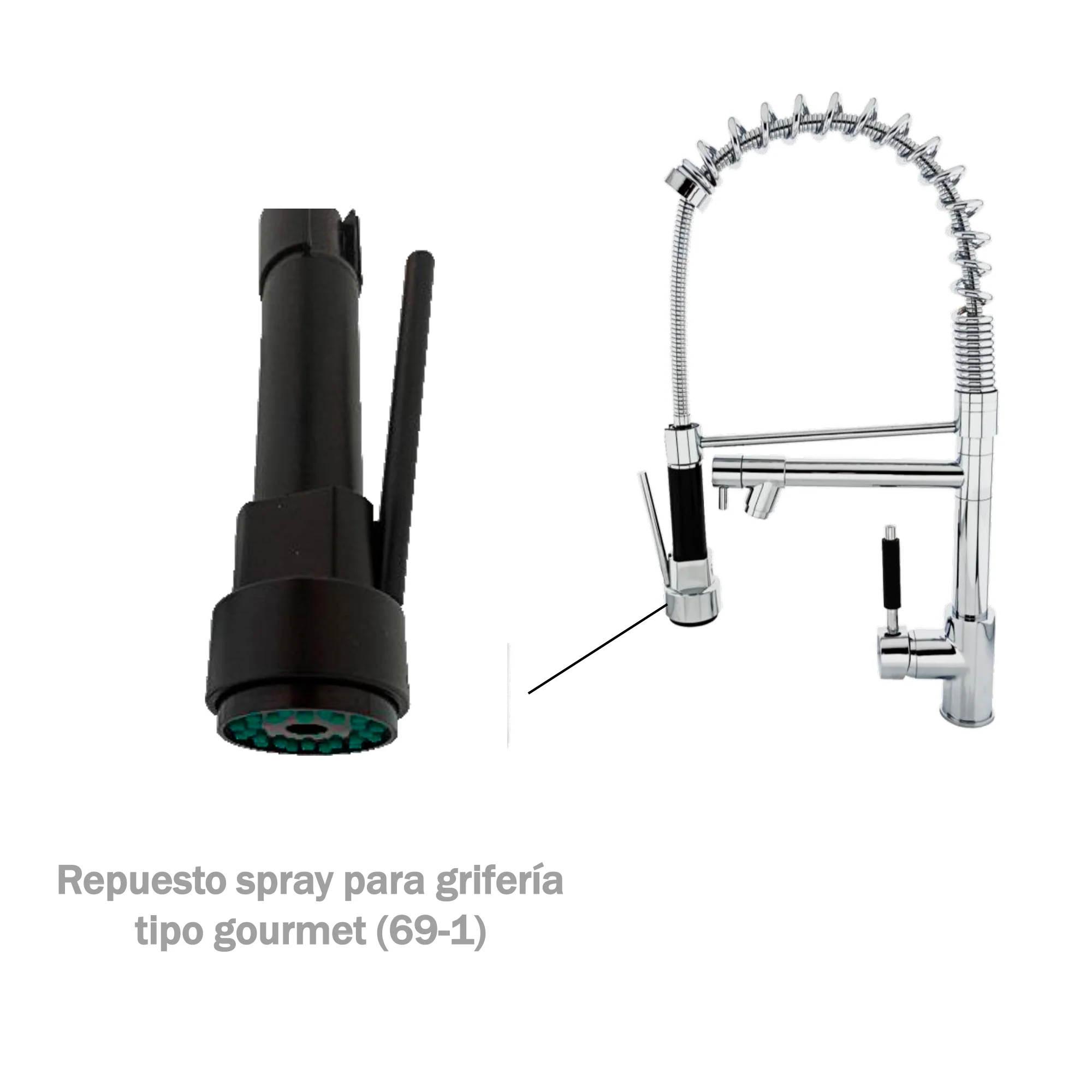 Repuesto Spray para Griferia Gourmet Negro Mate - Image 3