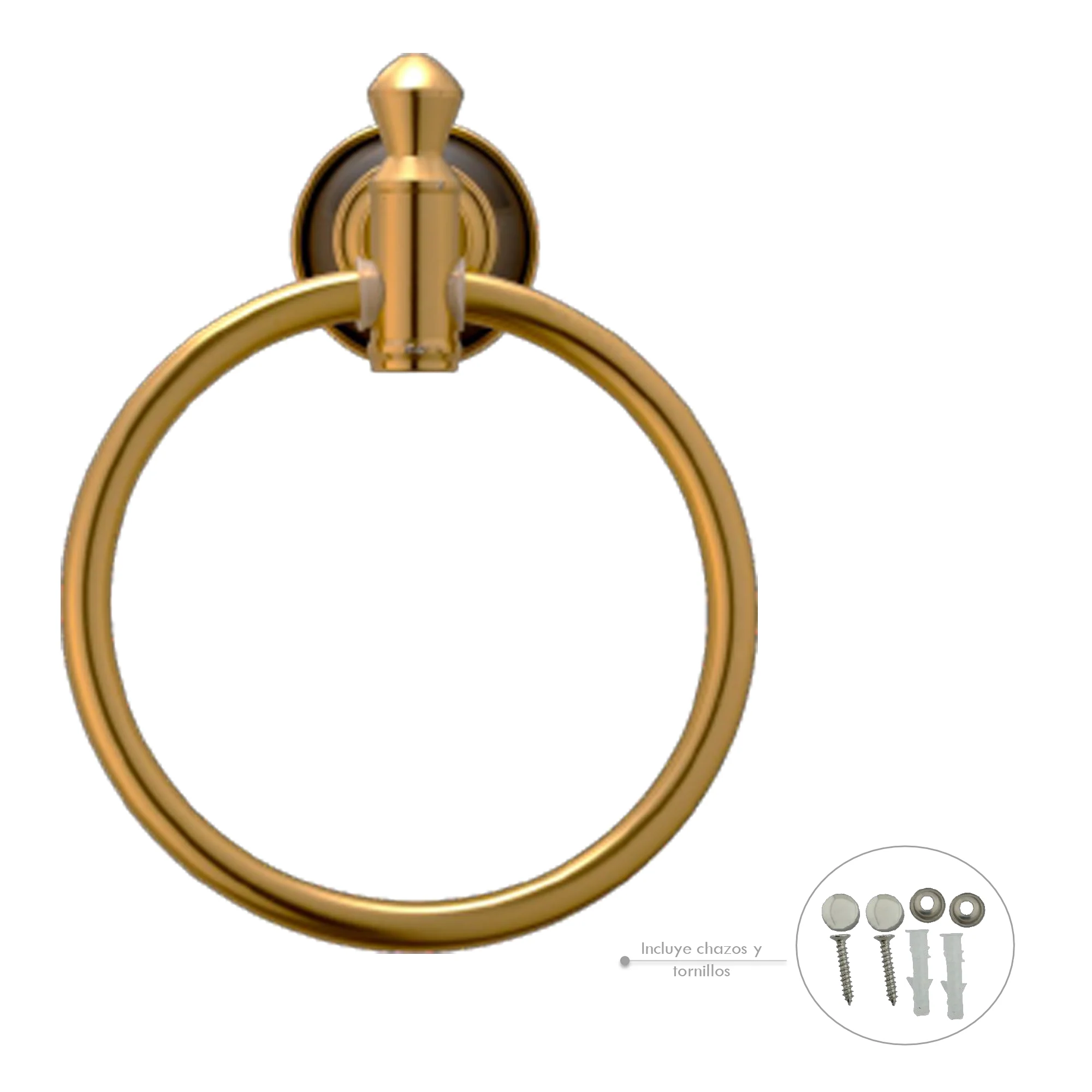 Toallero Aro para Baño Aluminio Dorado Diamante - Image 2